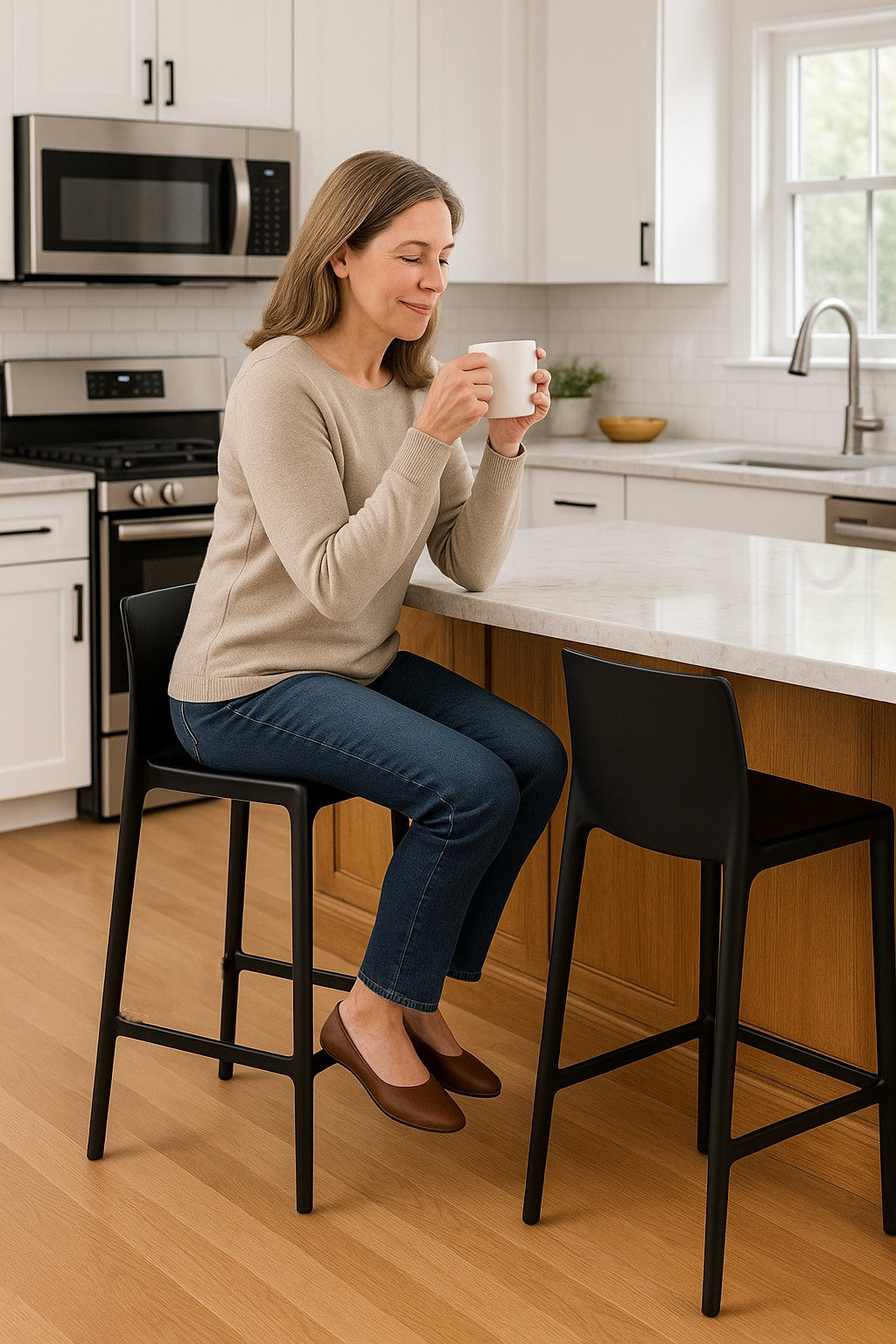 Outdoor Counter Stool Crossback 26" - Set of 4 - Milan