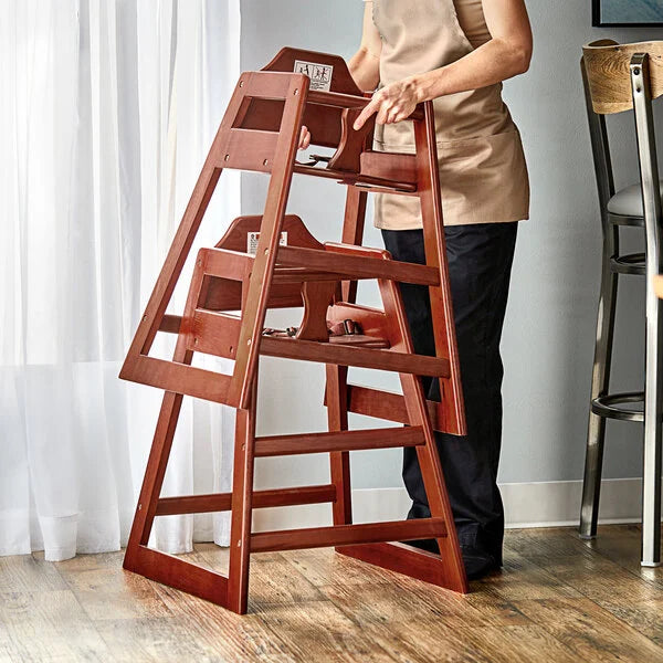 Wooden High Chair for Toddler - Stackable - Unassembled