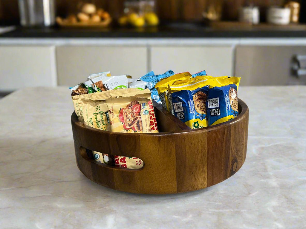 Rotating Lazy Susan Divided Round Tray