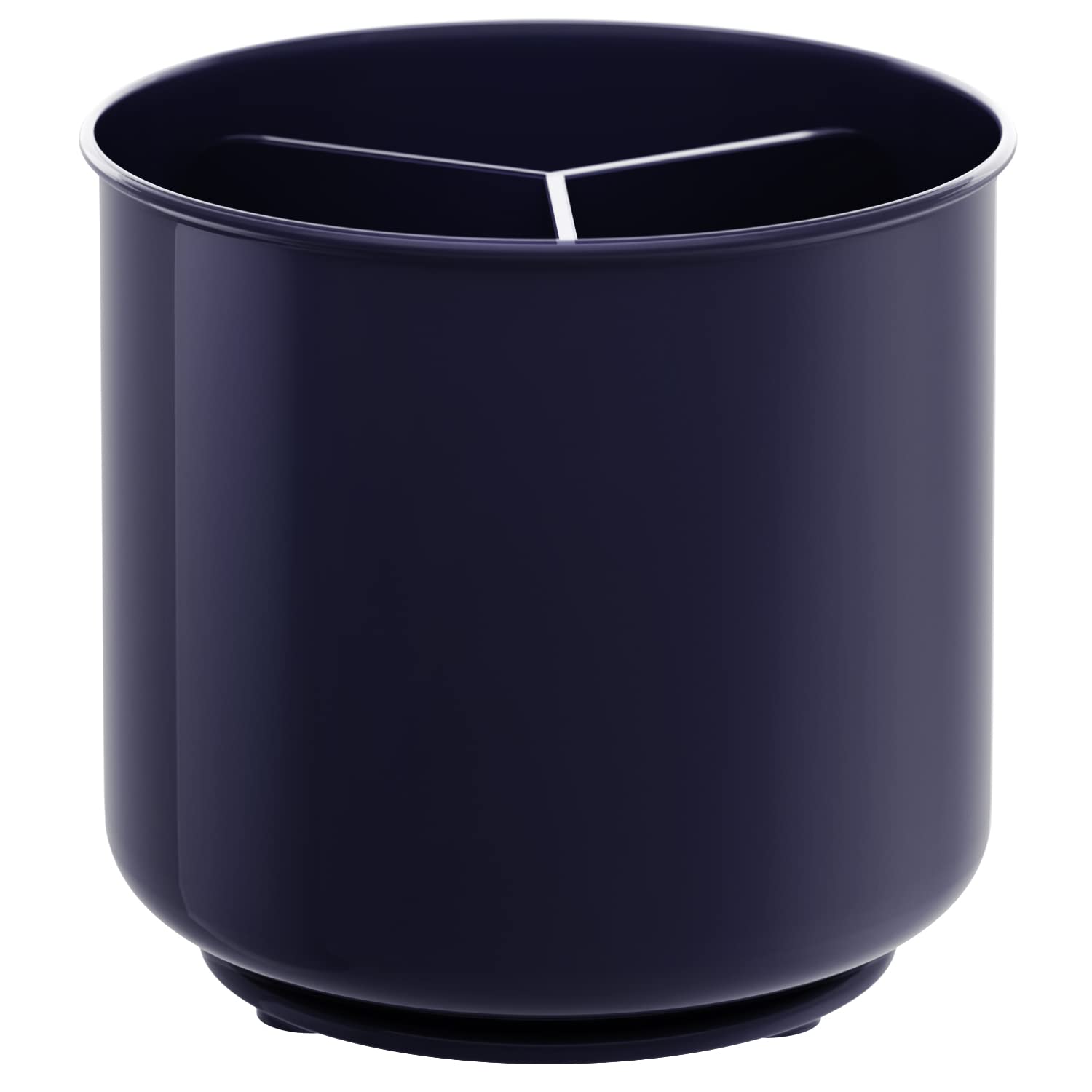 Cooler Kitchen Extra Large and Sturdy Rotating Utensil Holder Caddy with No-Tip Weighted Base, Removable Divider, and Gripped Insert | Rust Proof and Dishwasher Safe