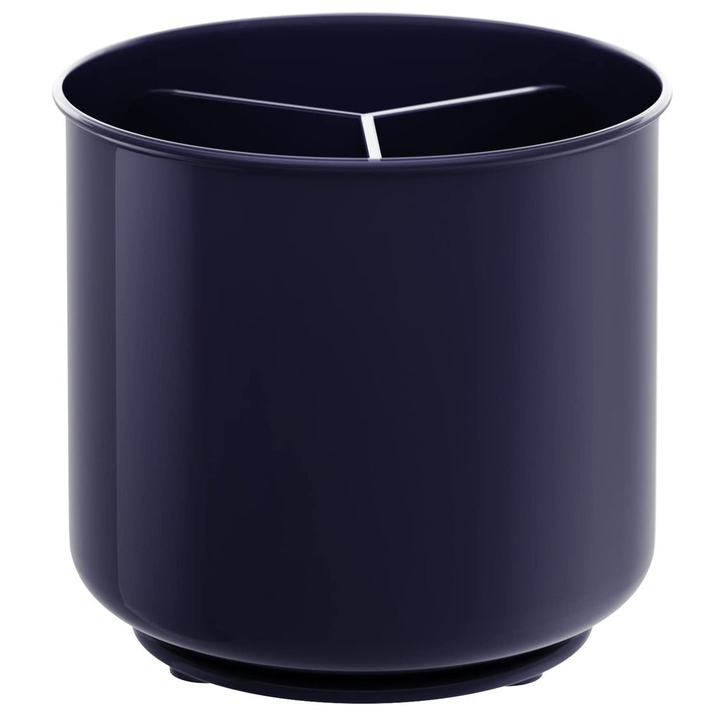 Cooler Kitchen Extra Large and Sturdy Rotating Utensil Holder Caddy with No-Tip Weighted Base, Removable Divider, and Gripped Insert | Rust Proof and Dishwasher Safe
