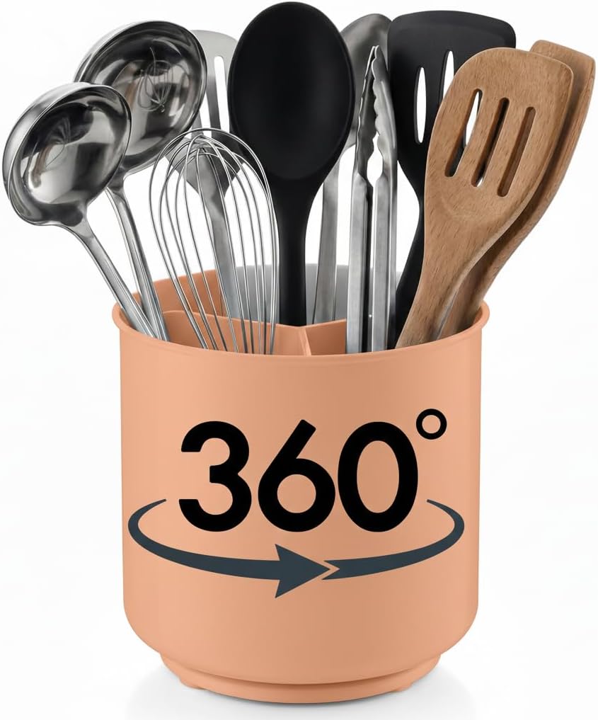 Rotating Utensil Holder — Plastic - Steel