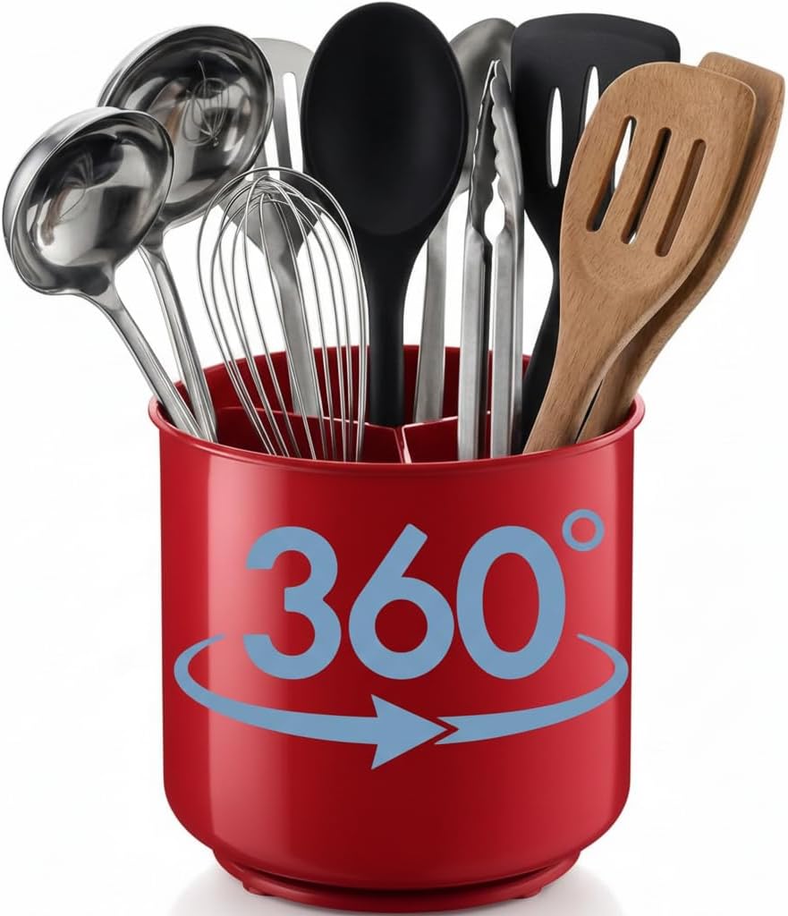 Rotating Utensil Holder — Plastic - Steel