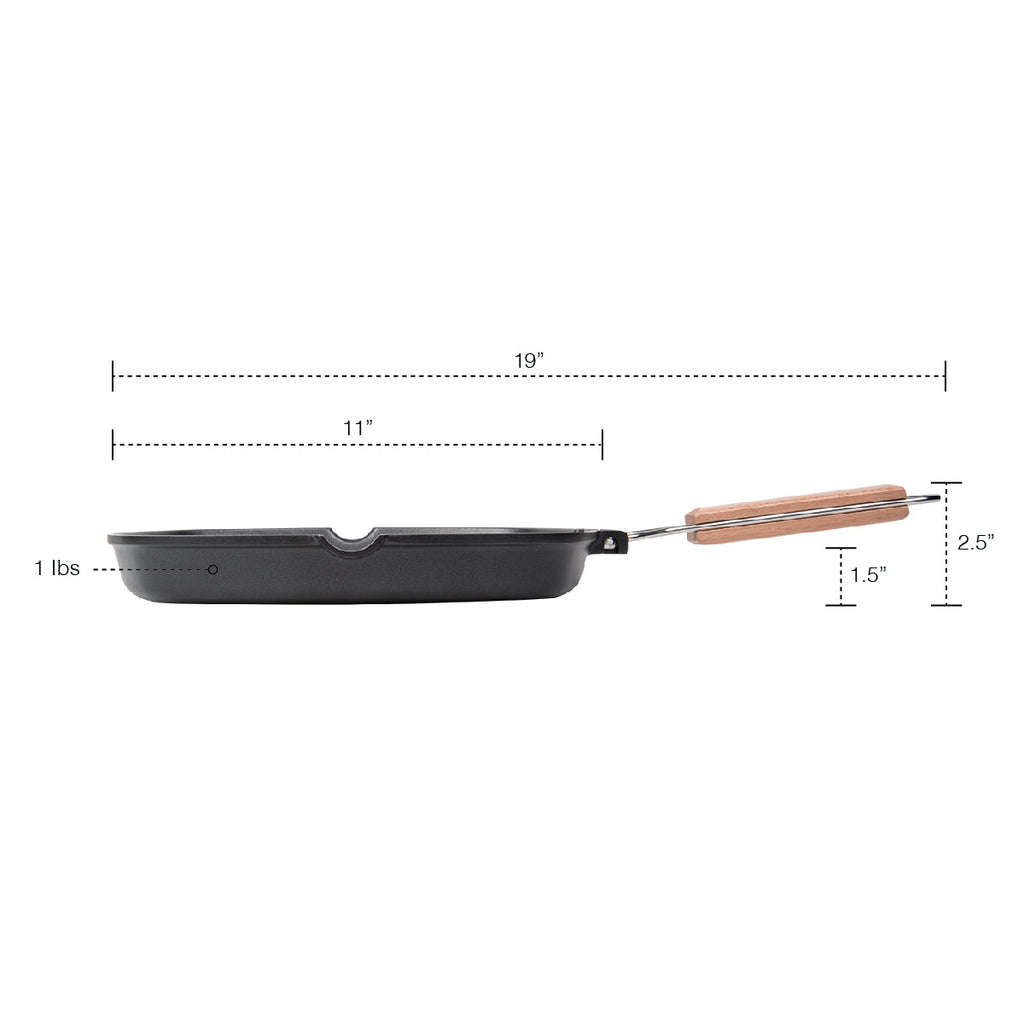 MASTERPAN Nonstick Grill Pan with Folding Handle, 11" (28cm)