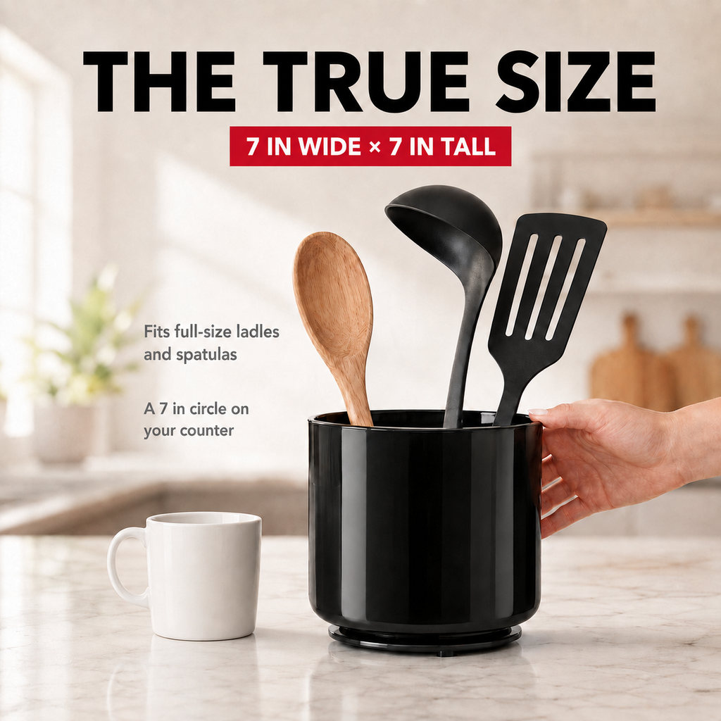 Rotating Utensil Holder — Plastic - Steel
