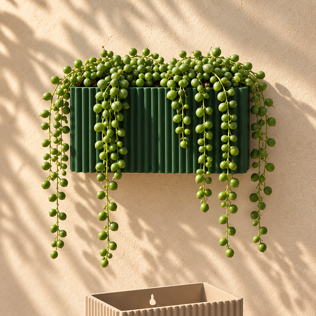 Ribbed Wall Planter, Rectangle