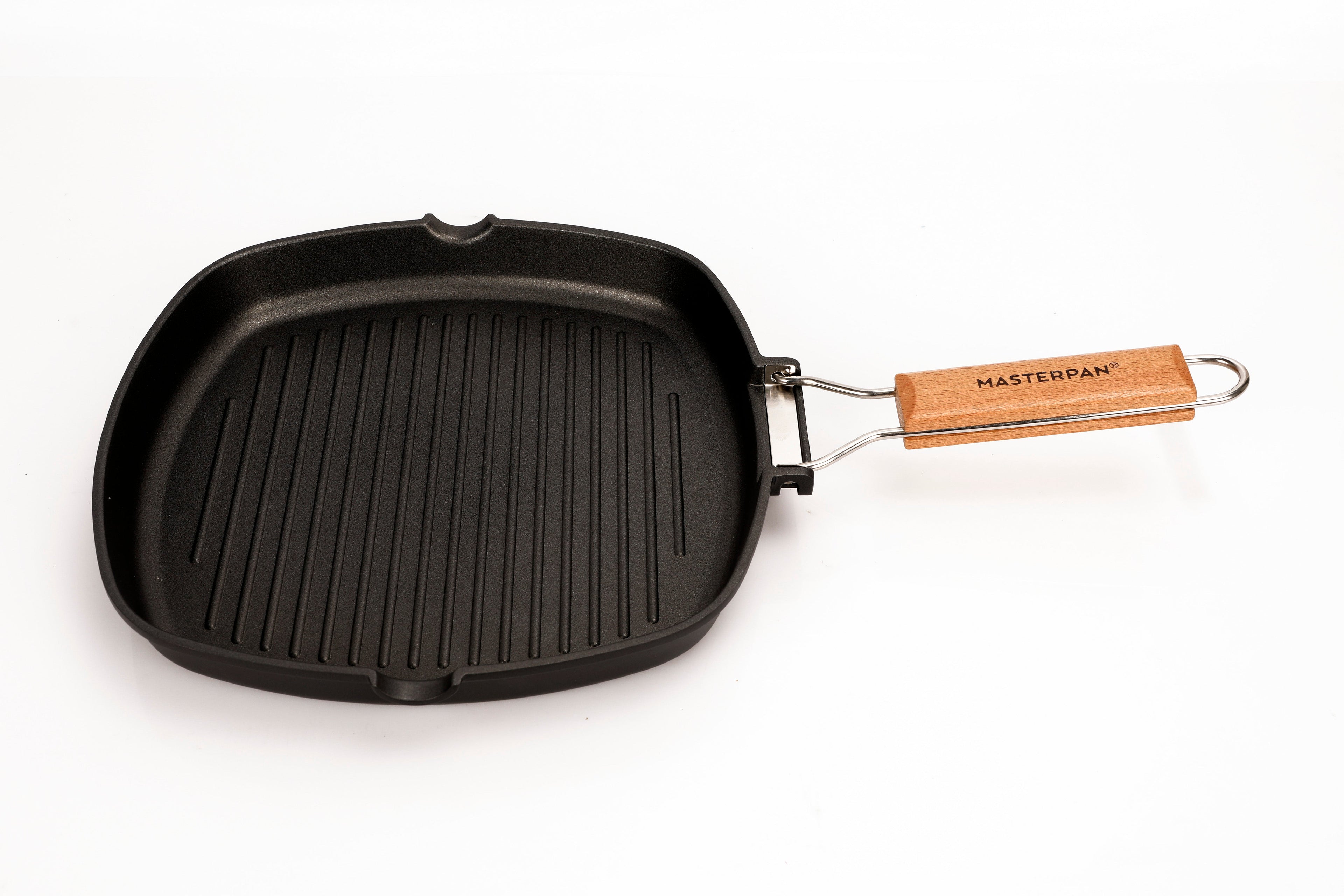 MASTERPAN Nonstick Grill Pan with Folding Handle, 8" (20cm)