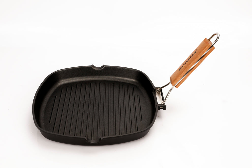 MASTERPAN Nonstick Grill Pan with Folding Handle, 11" (28cm)