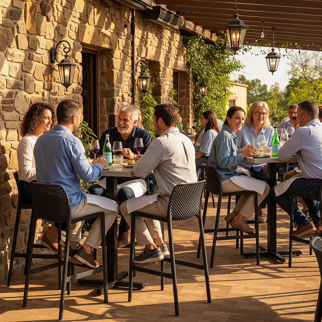 Commercial Grade 29" Outdoor Bar Stool - Set of 4: Netted