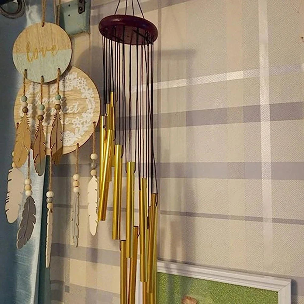 12-Tube Aluminum Wind Chimes – Deep Tone Outdoor Chimes for Garden and Patio