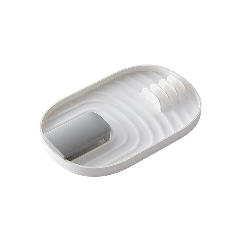2-in-1 Spoon Rest & Pot Lid Holder with Drip Tray