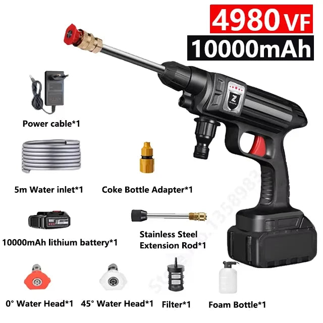 Cordless Car Washer Spray Gun – Check Battery & Bundle Contents