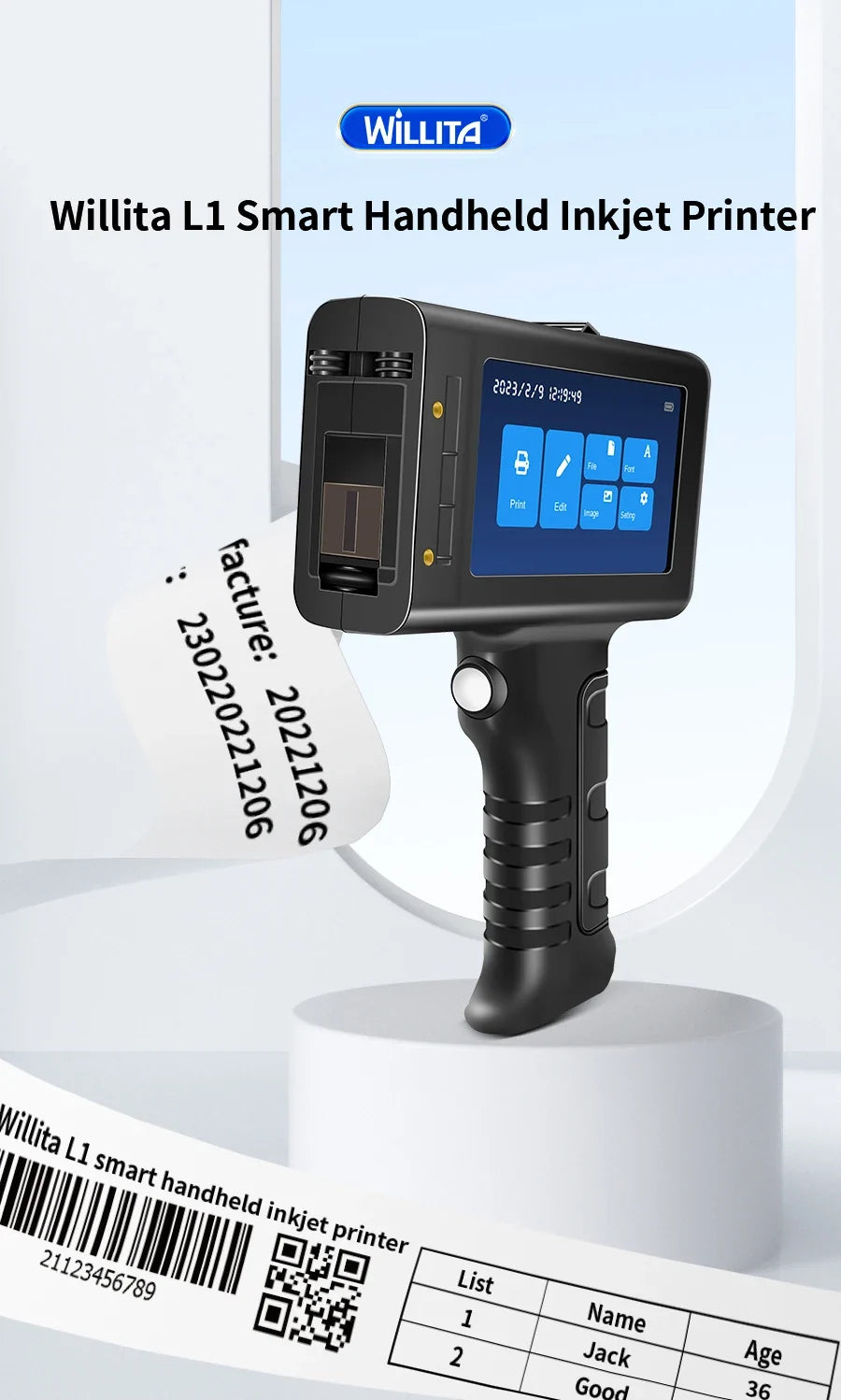 Handheld Thermal Inkjet Printer – Date, Logo & Expiry Date Printer