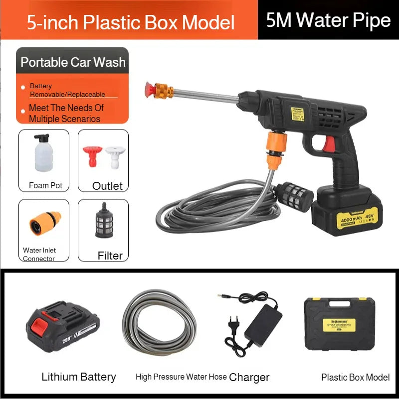 Cordless Pressure Washer – Rechargeable Handheld Car Wash Spray Gun