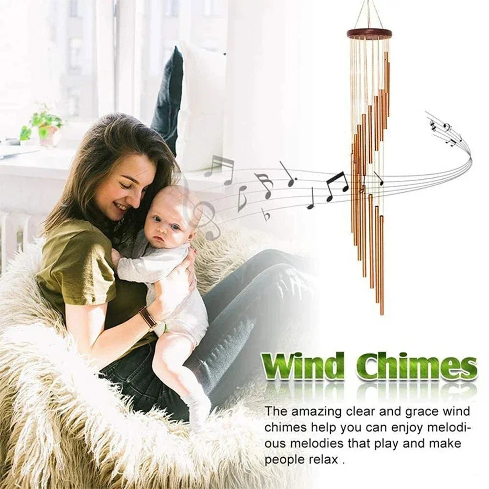 12-Tube Aluminum Wind Chimes – Deep Tone Outdoor Chimes for Garden and Patio