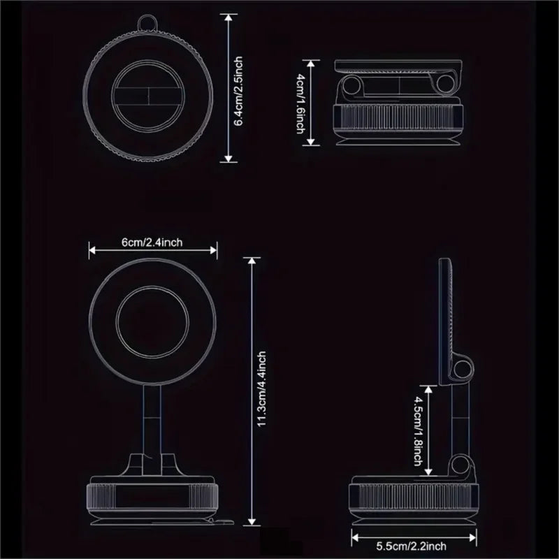 360° Rotating Magnetic Car Phone Holder – Universal Magnetic Phone Mount for Car Dashboard & Windshield, Hands-Free Navigation