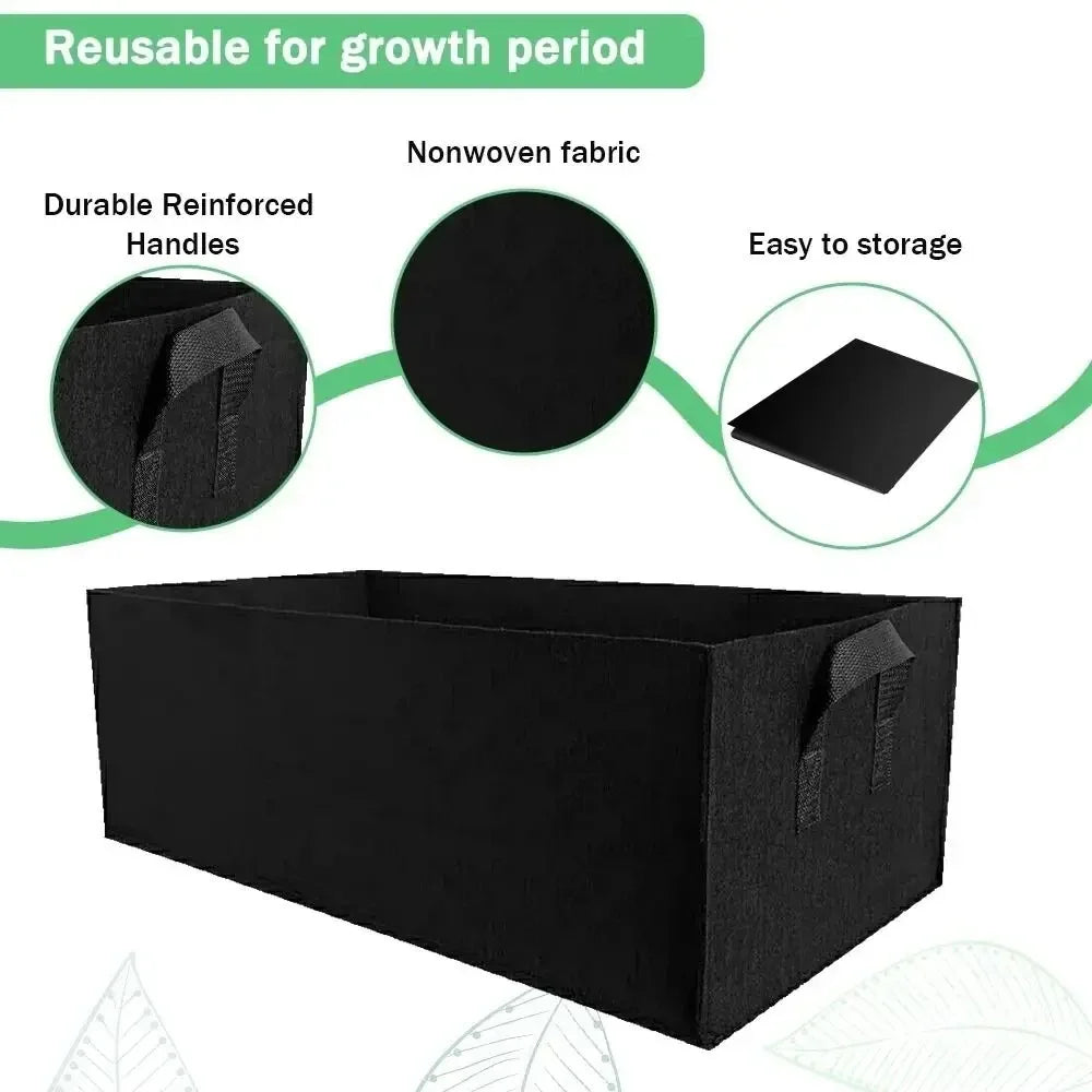 Square Felt Vegetable Grow Bags Breathable Non Woven Garden Bags