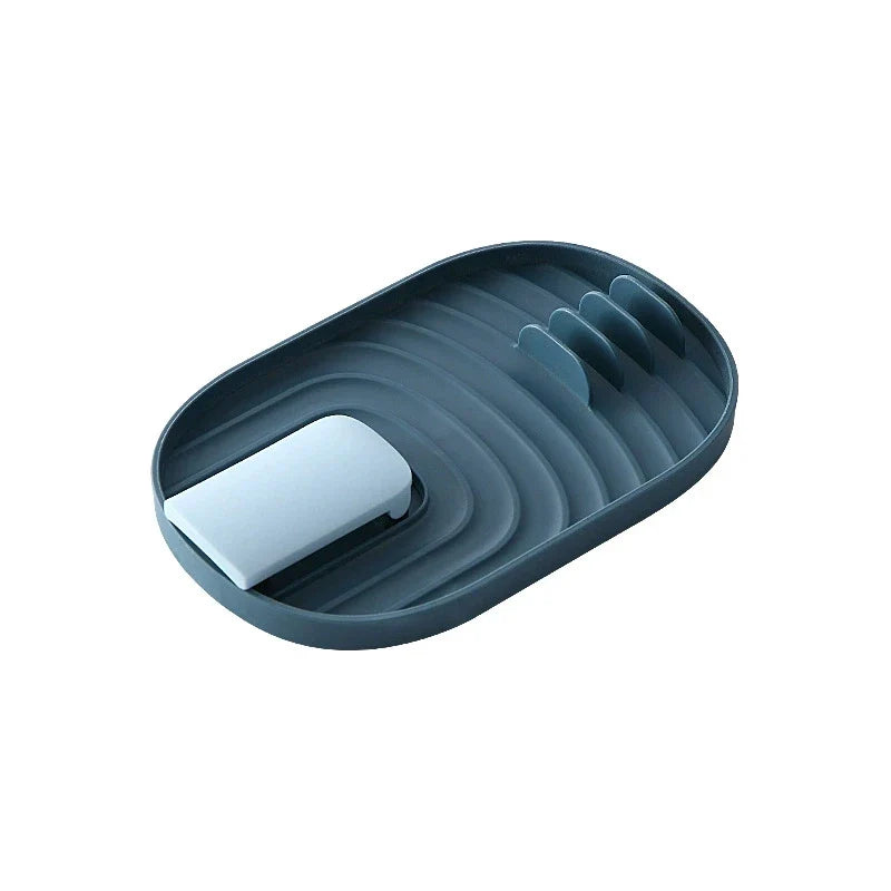 2-in-1 Spoon Rest & Pot Lid Holder with Drip Tray