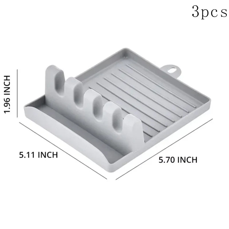 2-in-1 Spoon Rest & Pot Lid Holder with Drip Tray
