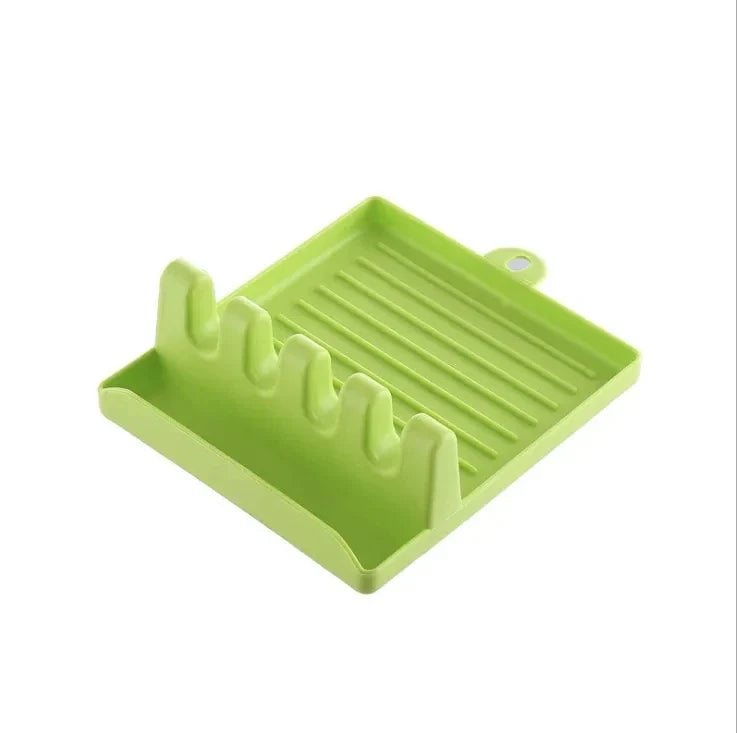 2-in-1 Spoon Rest & Pot Lid Holder with Drip Tray