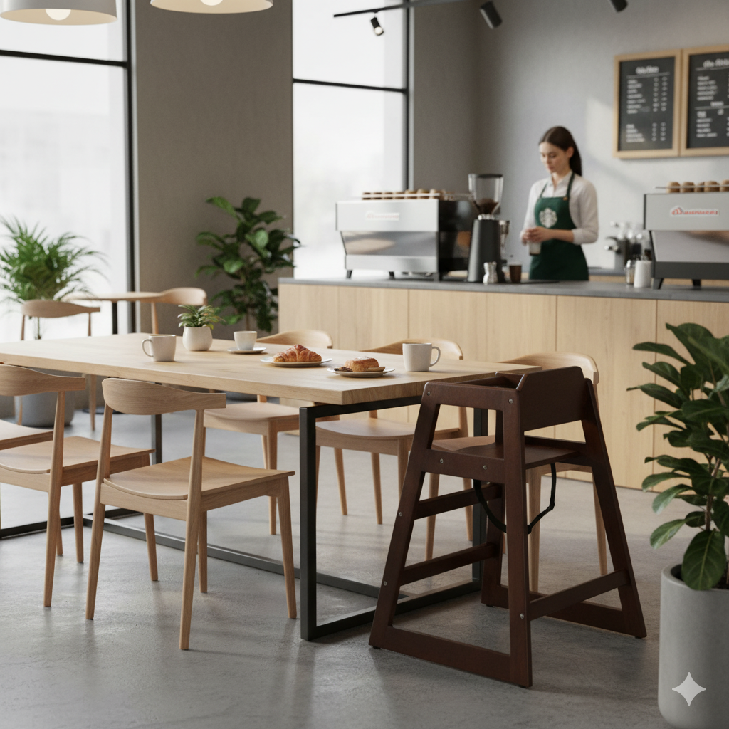 Wooden High Chair for Toddler - Stackable - Unassembled