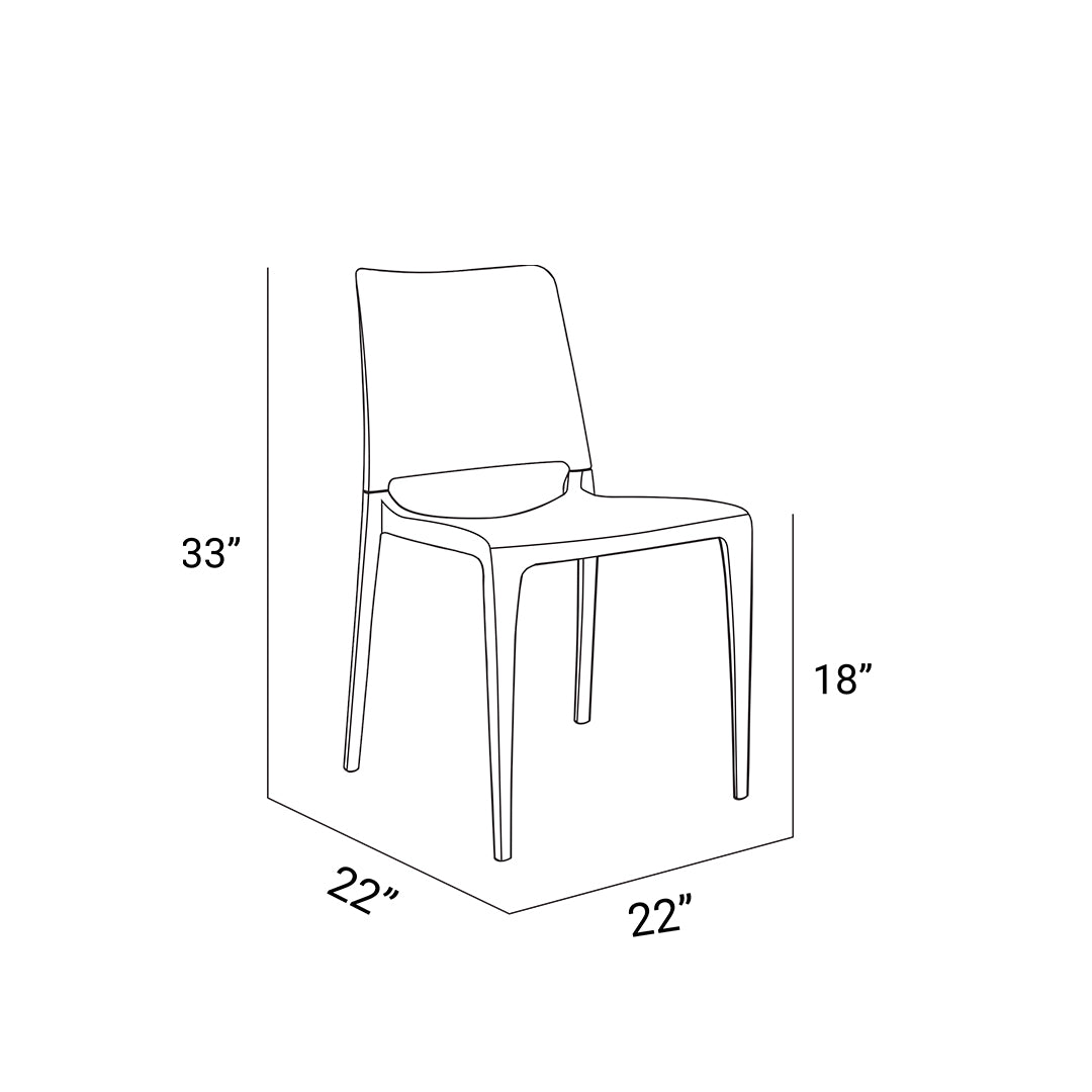 Set of 4 Patio Dining Side chair - Fresno